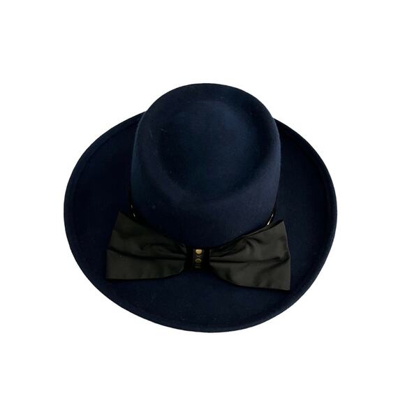 Vintage Fedora firm wool Life hat classic One size Blue Bow main image 4